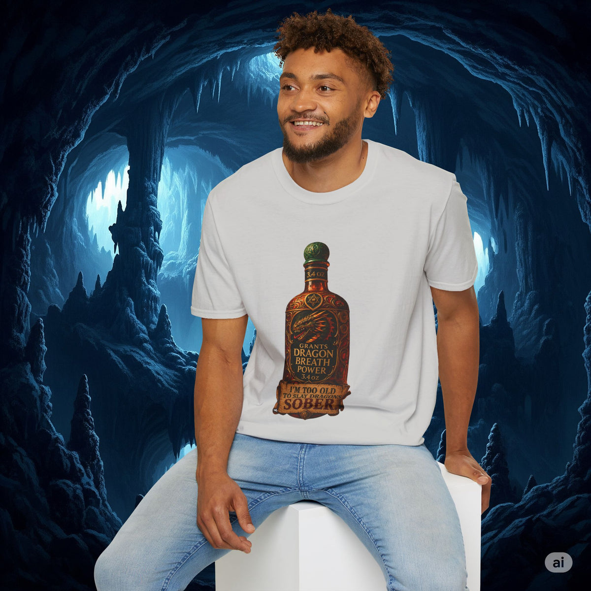 I'm Too Old to Slay Dragons Sober Shirt – Funny Dragon Breath Potion Fantasy T-Shirt