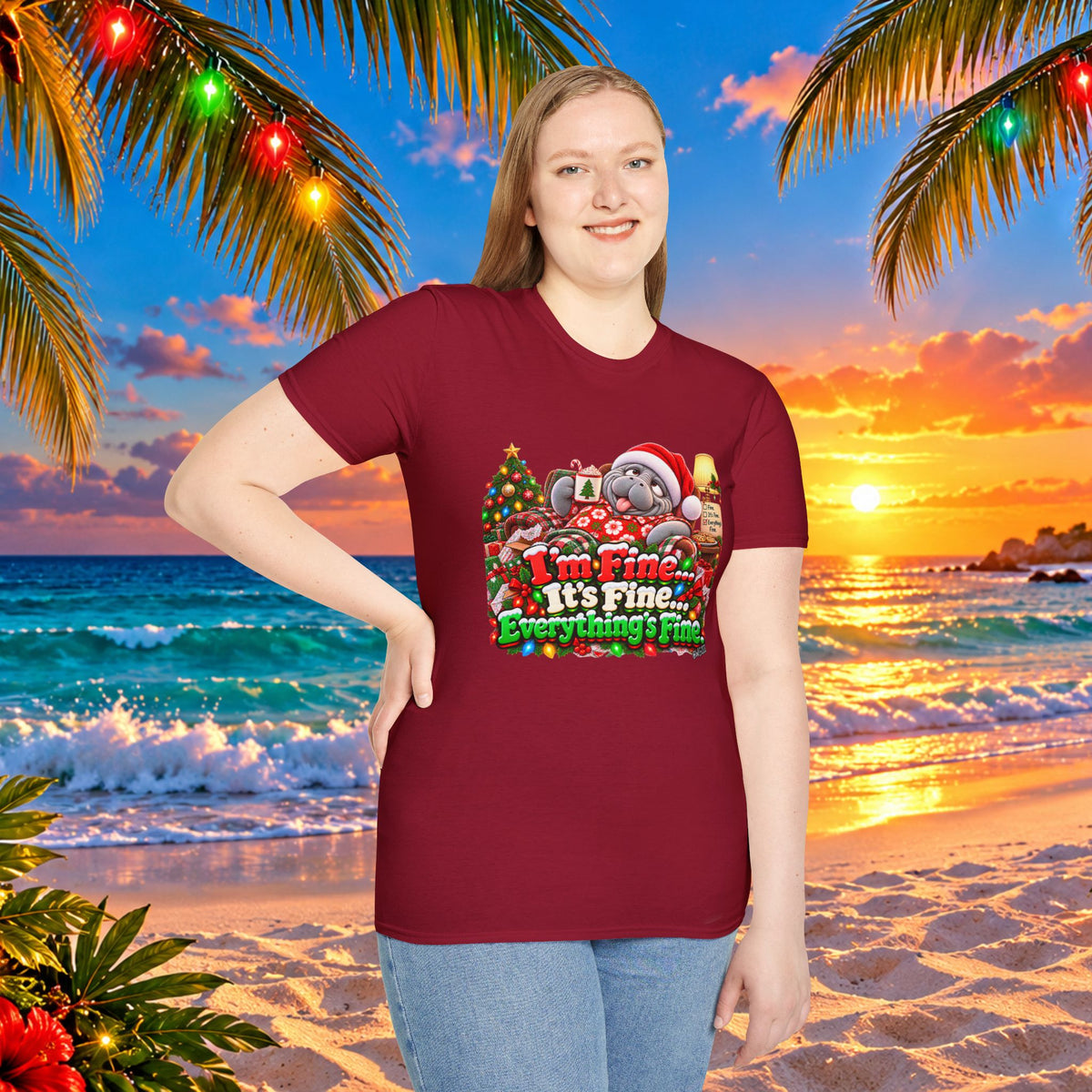 I’m Fine It’s Fine Everything’s Fine Christmas T-Shirt