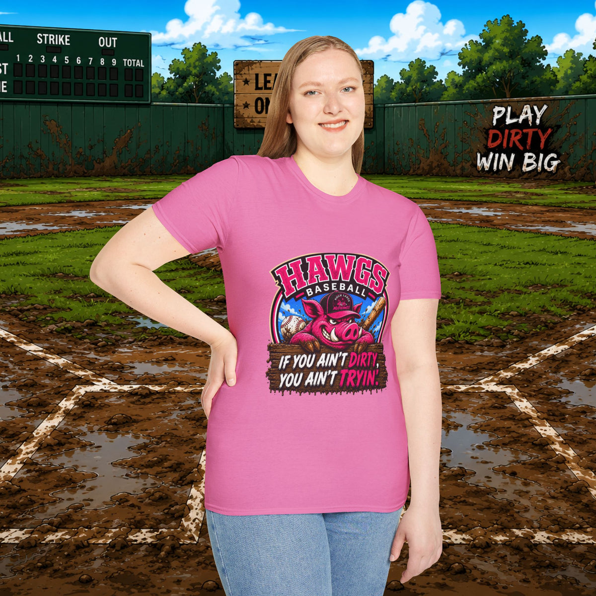Hawgs Baseball “If You Ain’t Dirty, You Ain’t Tryin’” T-Shirt