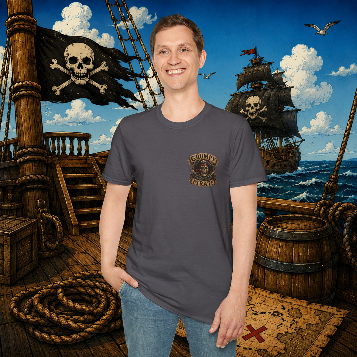 Aged Bitter Still Dangerous Pirate Skull Shirt β Funny Old Pirate Graphic Tee