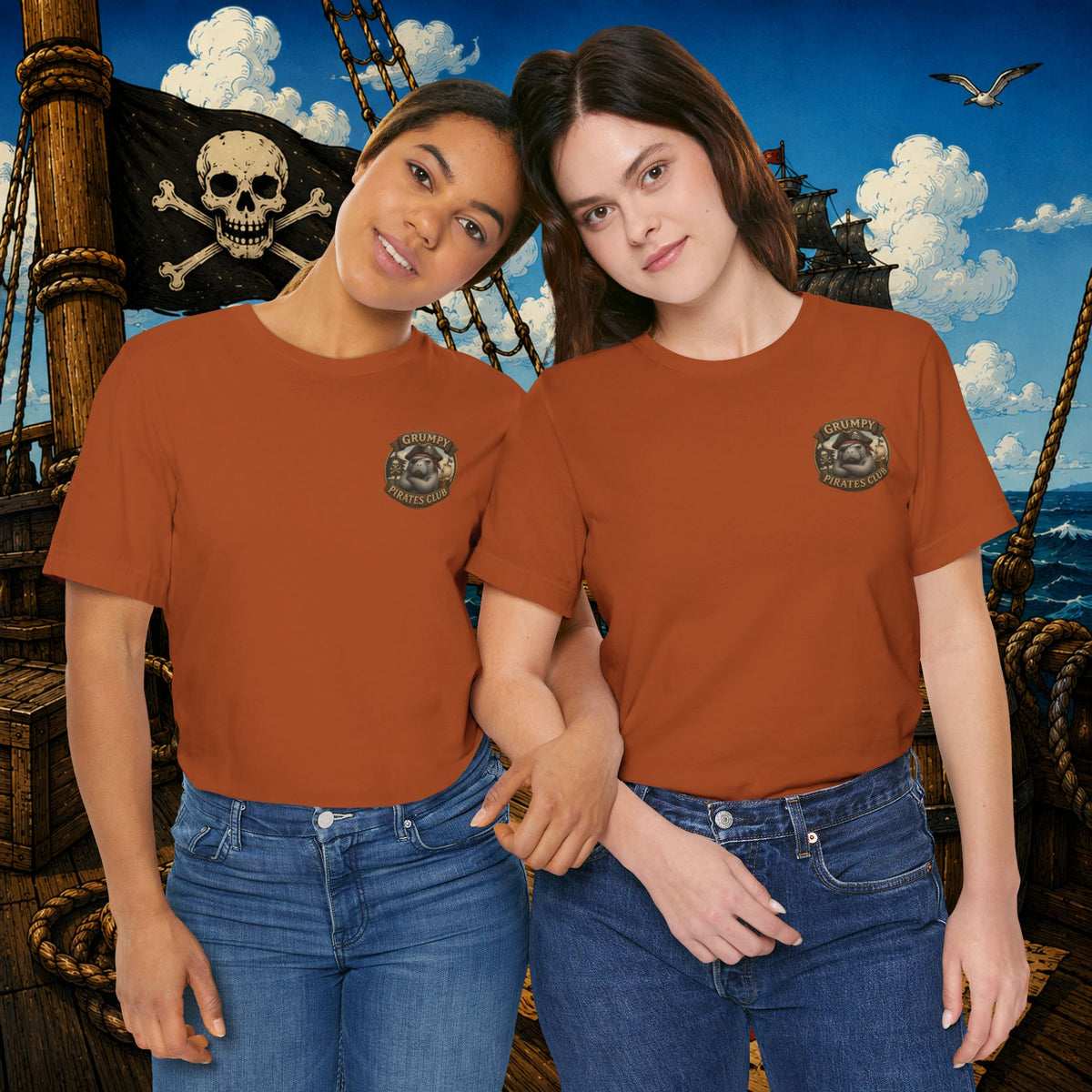 The Older the Pirate, The Better the Stories | Grumpy Pirate Club Manatee T-Shirt