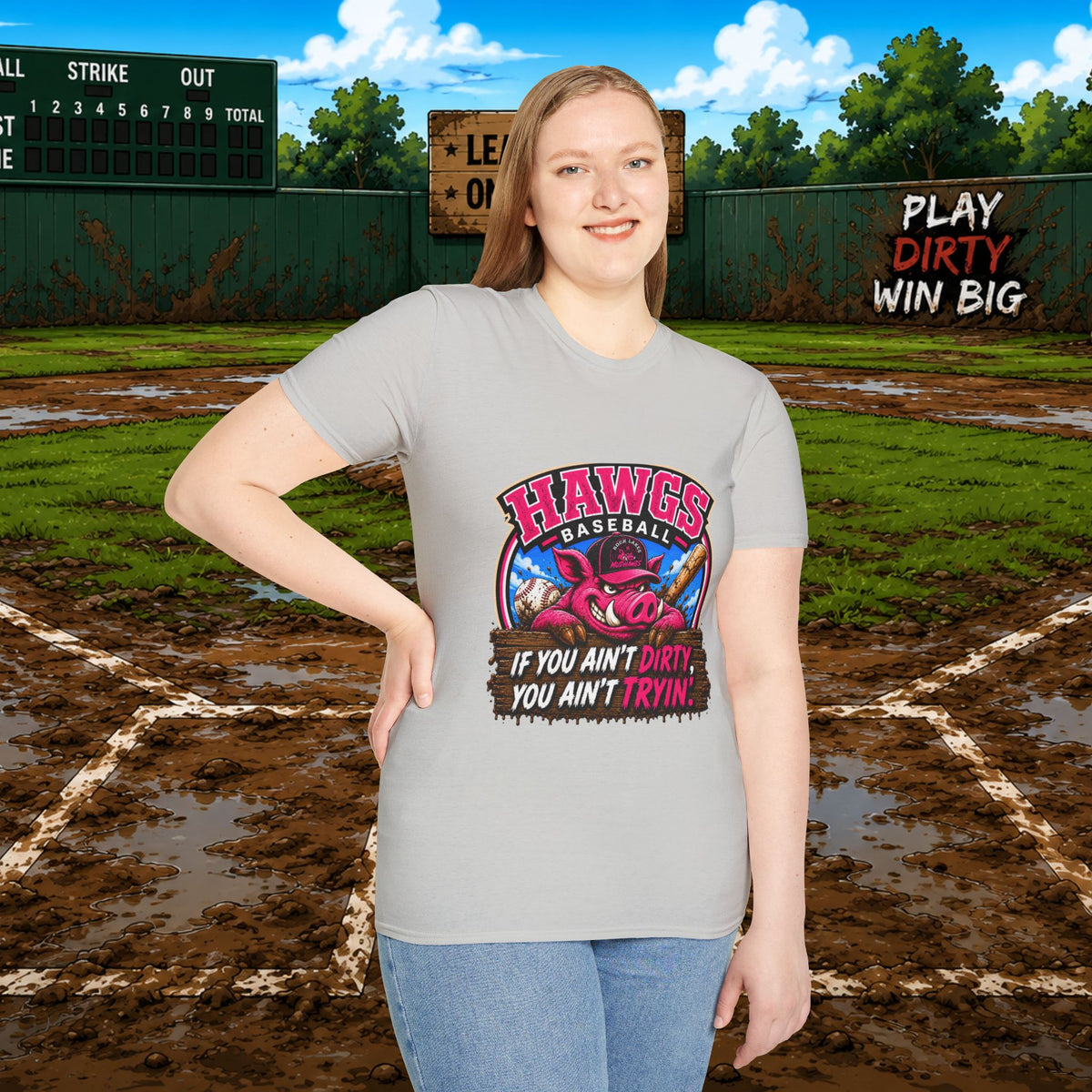 Hawgs Baseball “If You Ain’t Dirty, You Ain’t Tryin’” T-Shirt