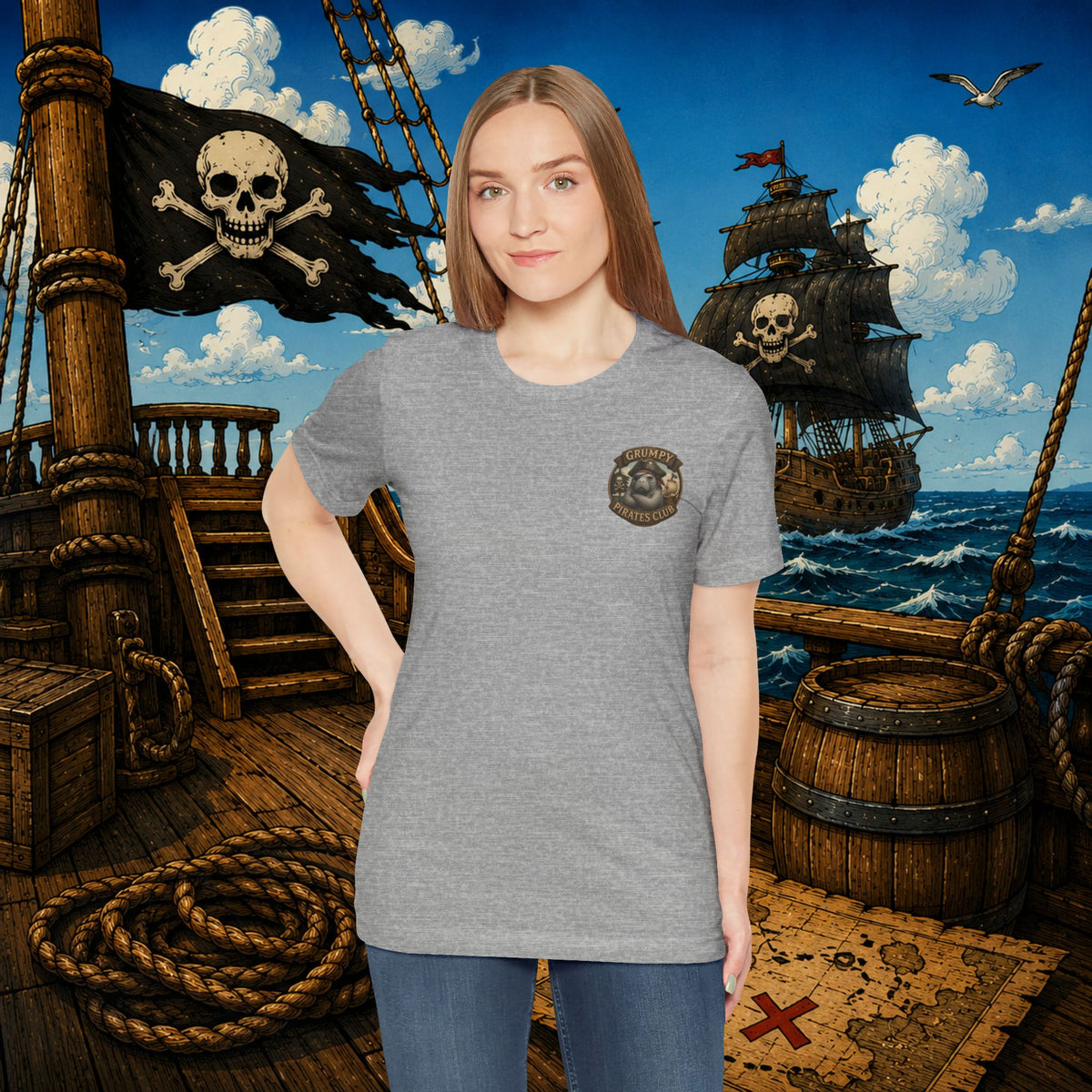 Grumpier Than a Manatee Without Snacks | Funny Pirate Manatee T-Shirt