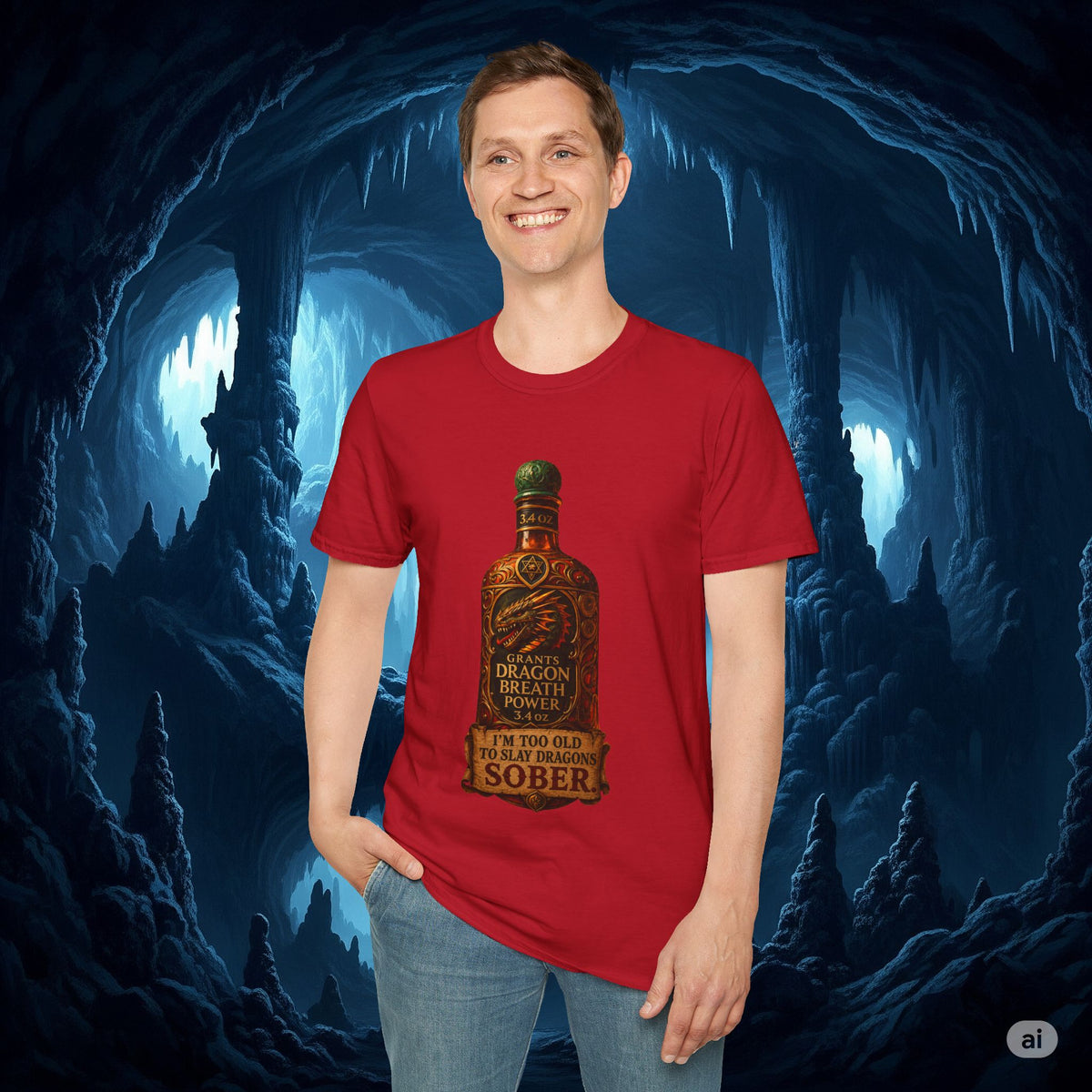 I'm Too Old to Slay Dragons Sober Shirt – Funny Dragon Breath Potion Fantasy T-Shirt