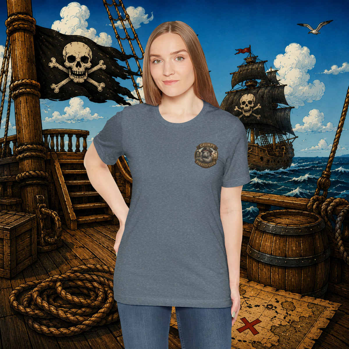 Grumpier Than a Manatee Without Snacks | Funny Pirate Manatee T-Shirt