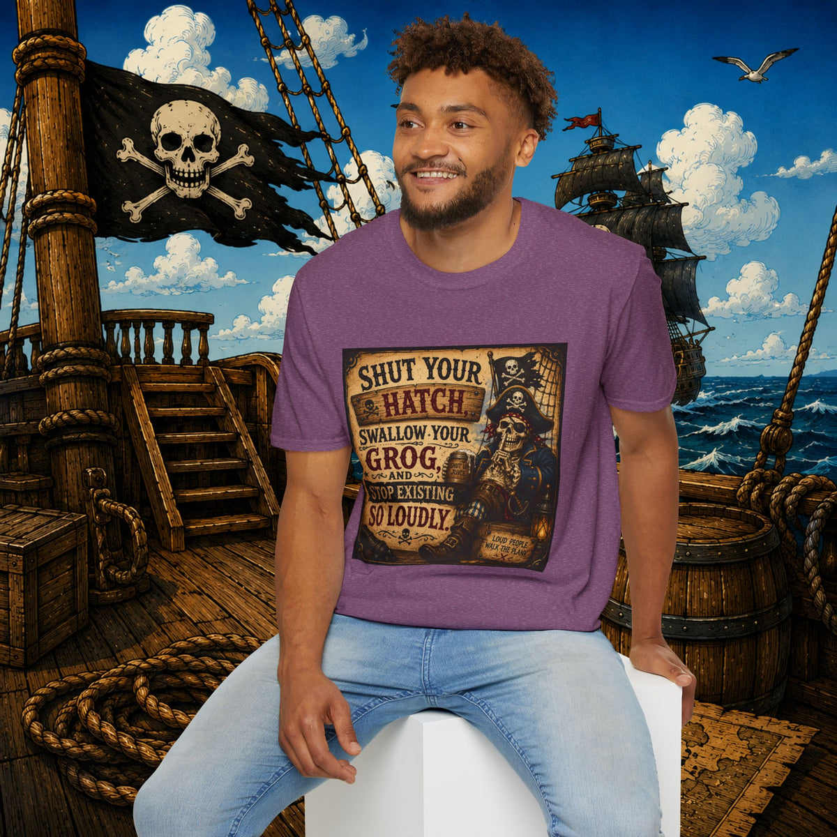 Shut Your Hatch Swallow Your Grog Pirate T-Shirt