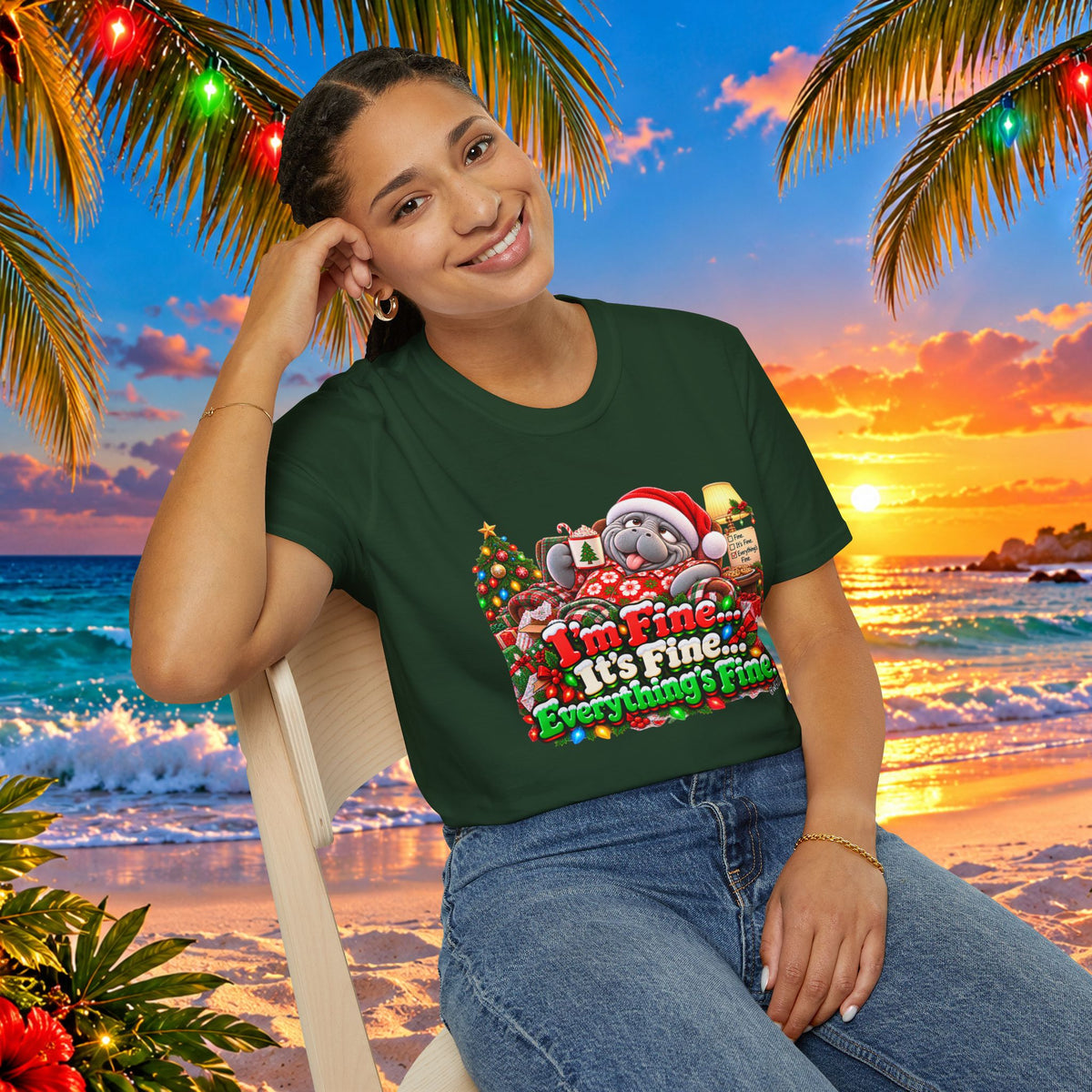 I’m Fine It’s Fine Everything’s Fine Christmas T-Shirt