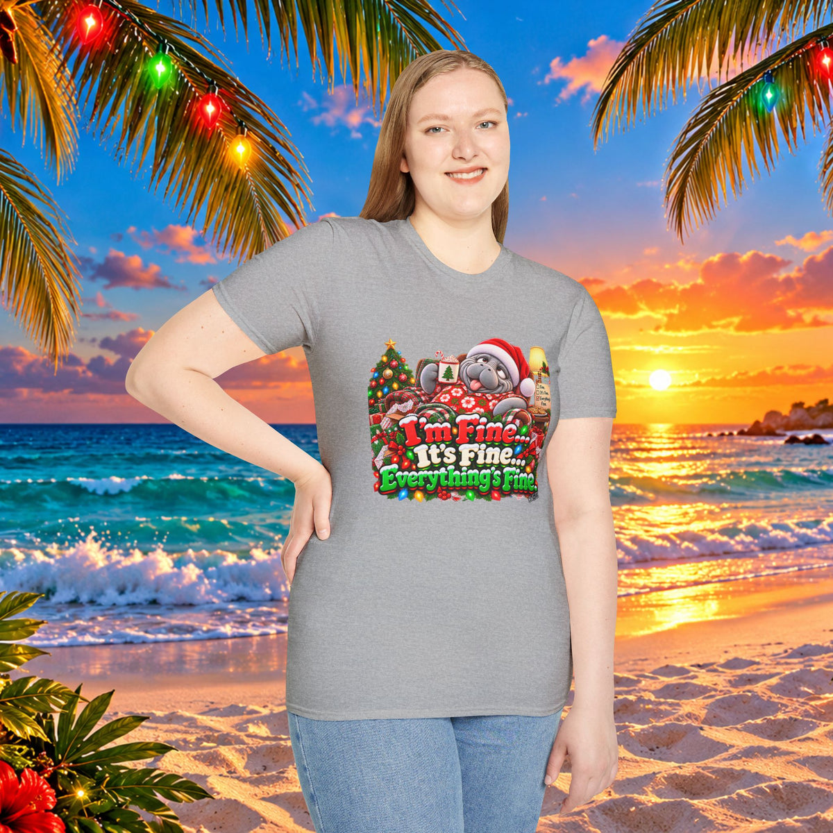 I’m Fine It’s Fine Everything’s Fine Christmas T-Shirt