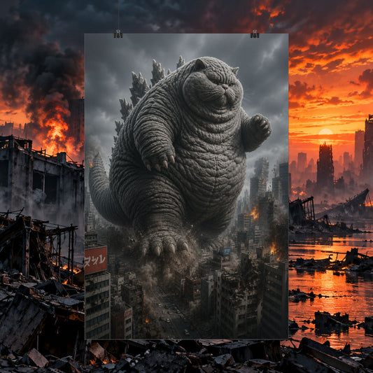 Kaiju City Destruction Monster Rolled Poster