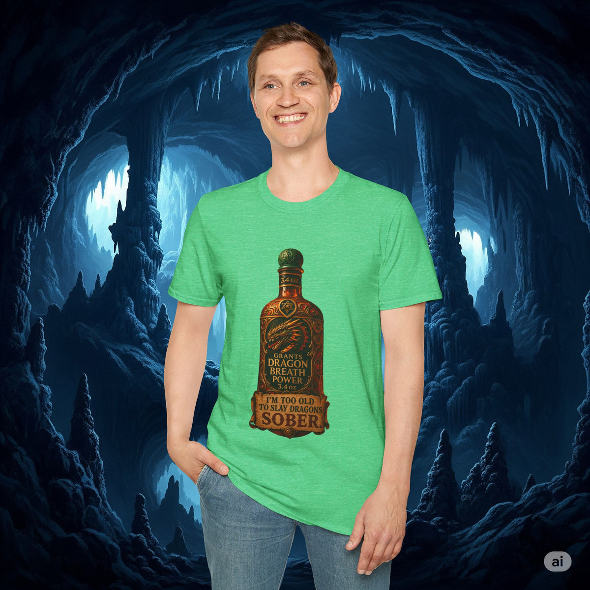I'm Too Old to Slay Dragons Sober Shirt – Funny Dragon Breath Potion Fantasy T-Shirt
