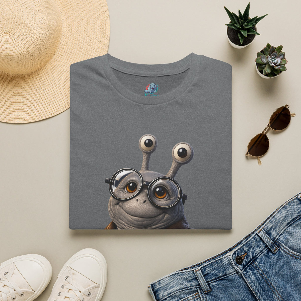 Cute Nerdy Snail Shirt | Steampunk Professor Snail Graphic Tee | Funny Bookworm Animal T-Shirt