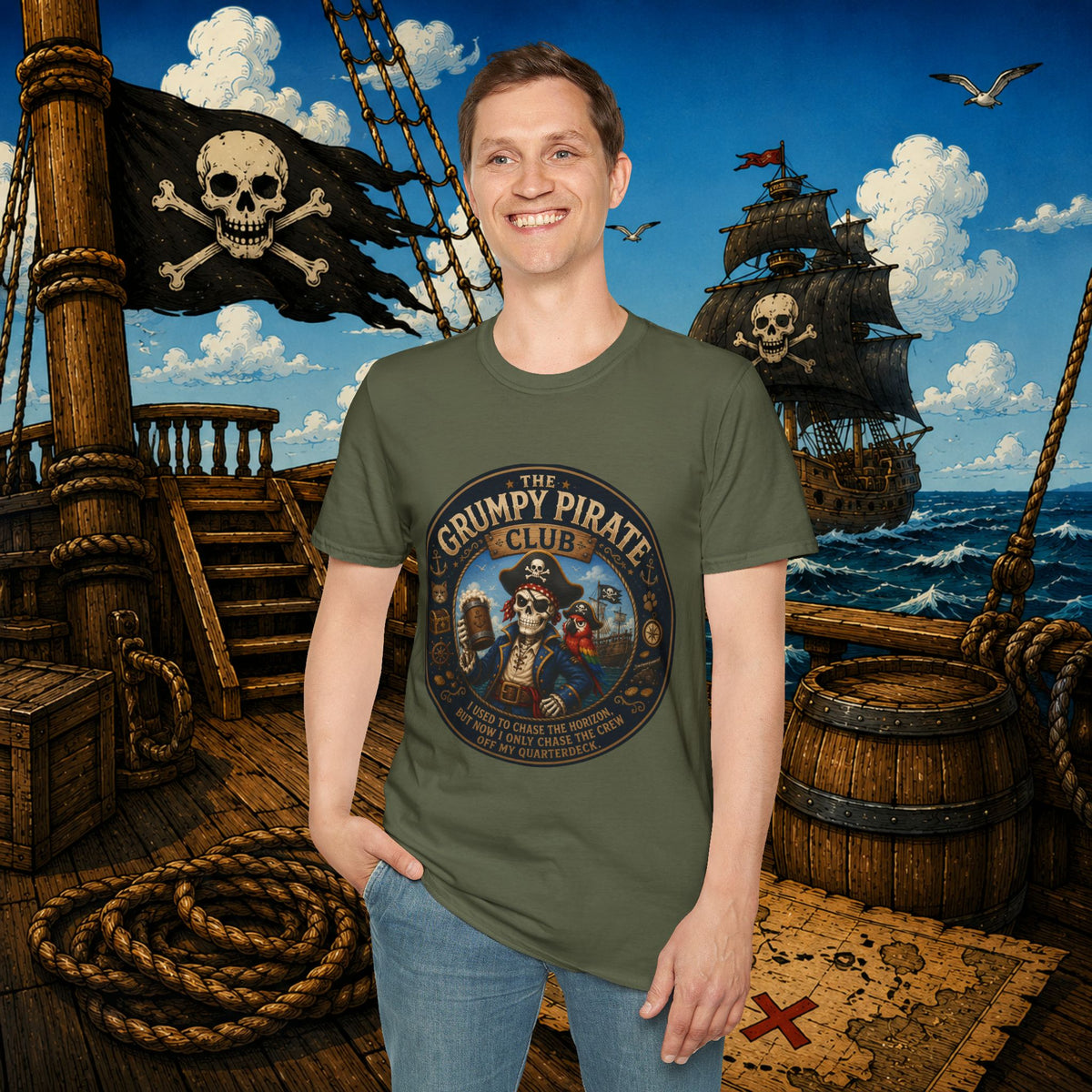 The Grumpy Pirate Skeleton Club T-Shirt
