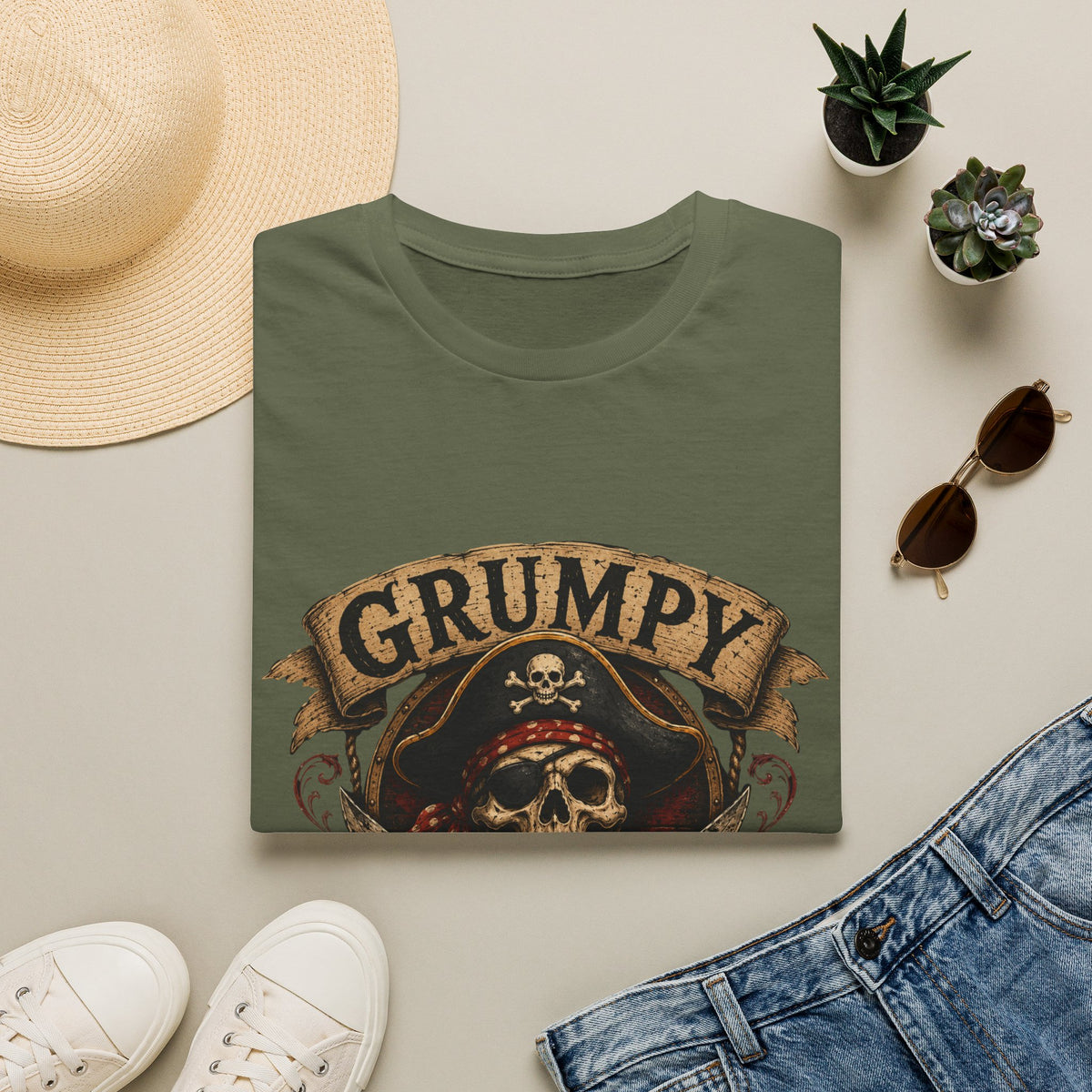 Grumpy Pirate Skull T-Shirt