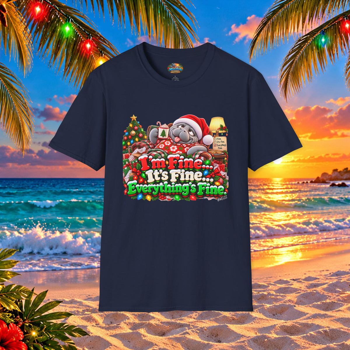 I’m Fine It’s Fine Everything’s Fine Christmas T-Shirt