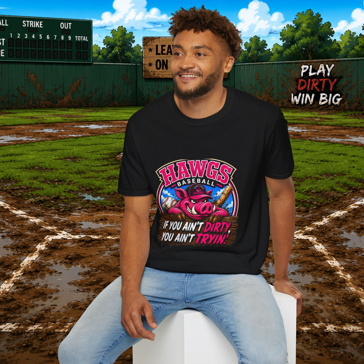 Hawgs Baseball “If You Ain’t Dirty, You Ain’t Tryin’” T-Shirt