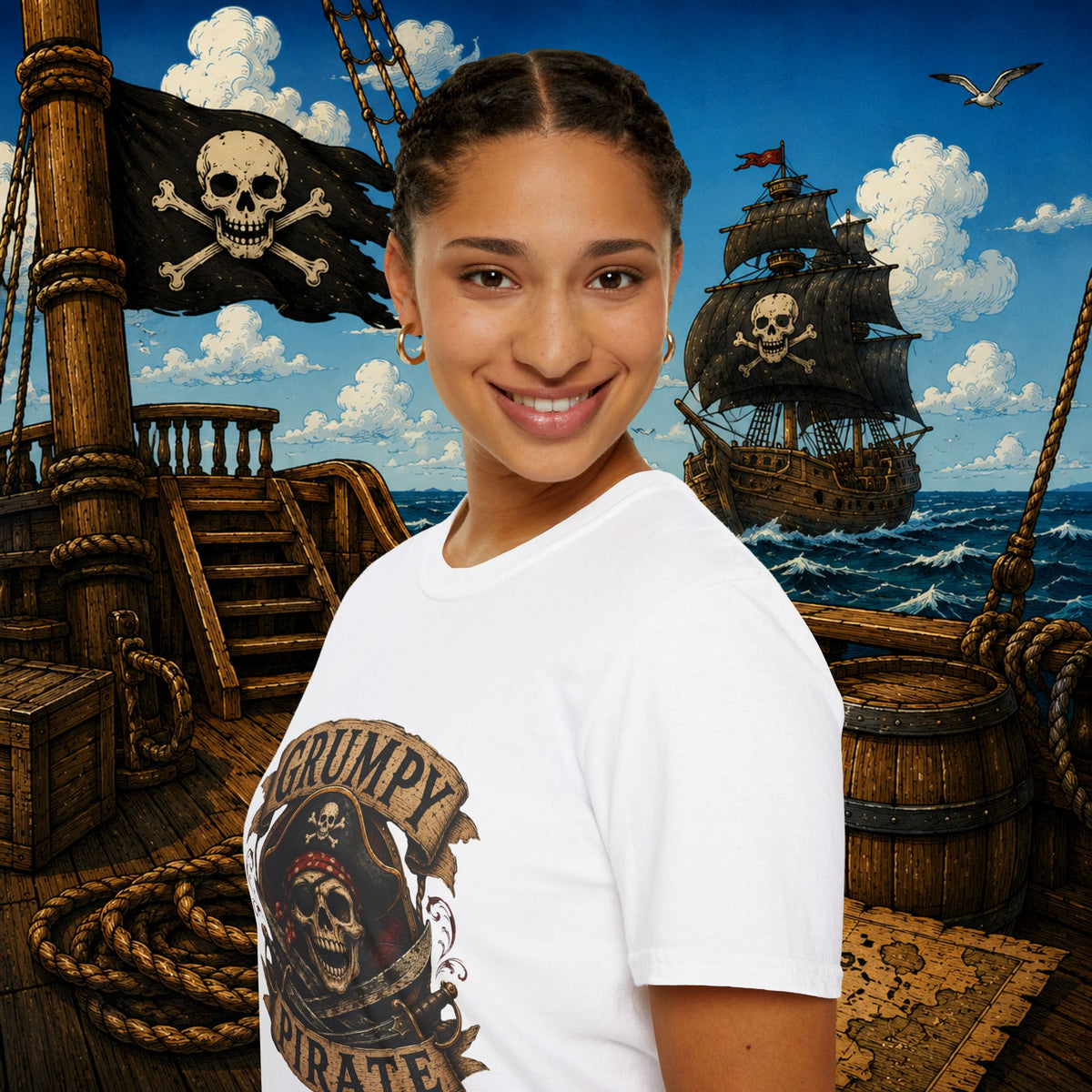 Grumpy Pirate Skull T-Shirt