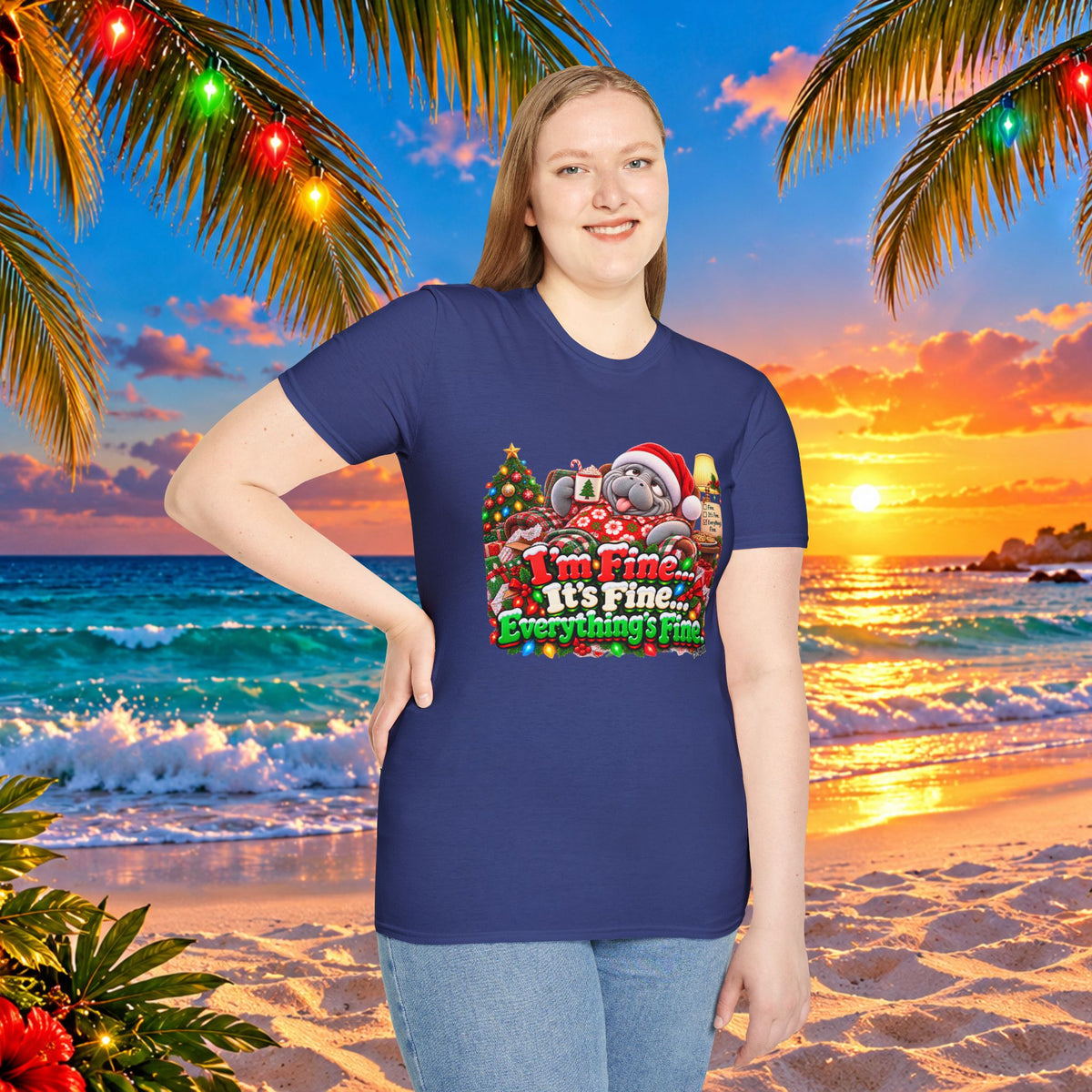 I’m Fine It’s Fine Everything’s Fine Christmas T-Shirt