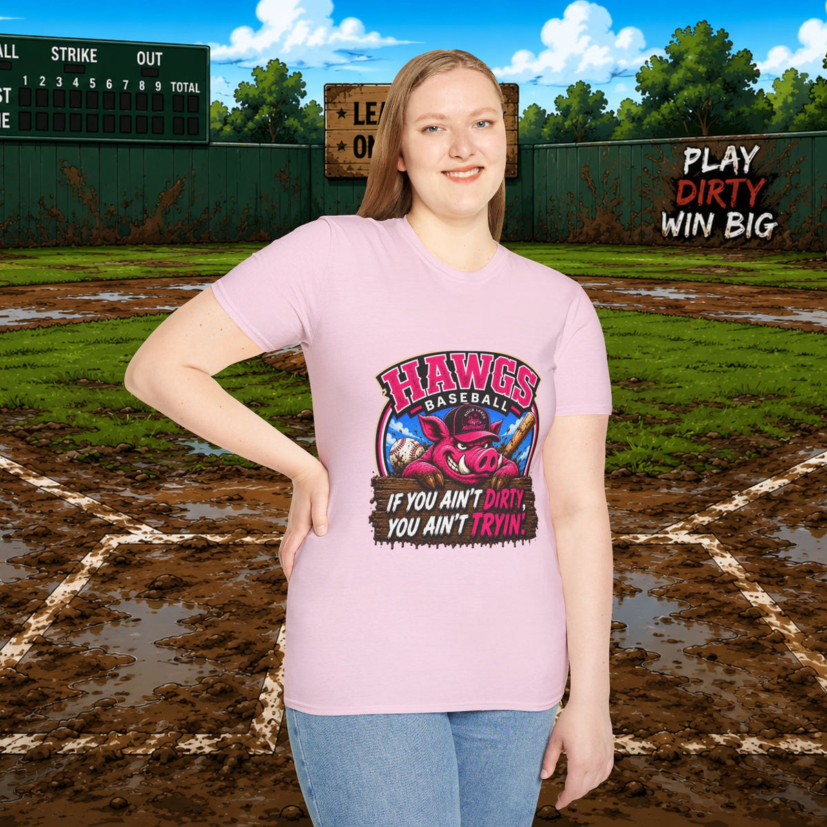 Hawgs Baseball “If You Ain’t Dirty, You Ain’t Tryin’” T-Shirt