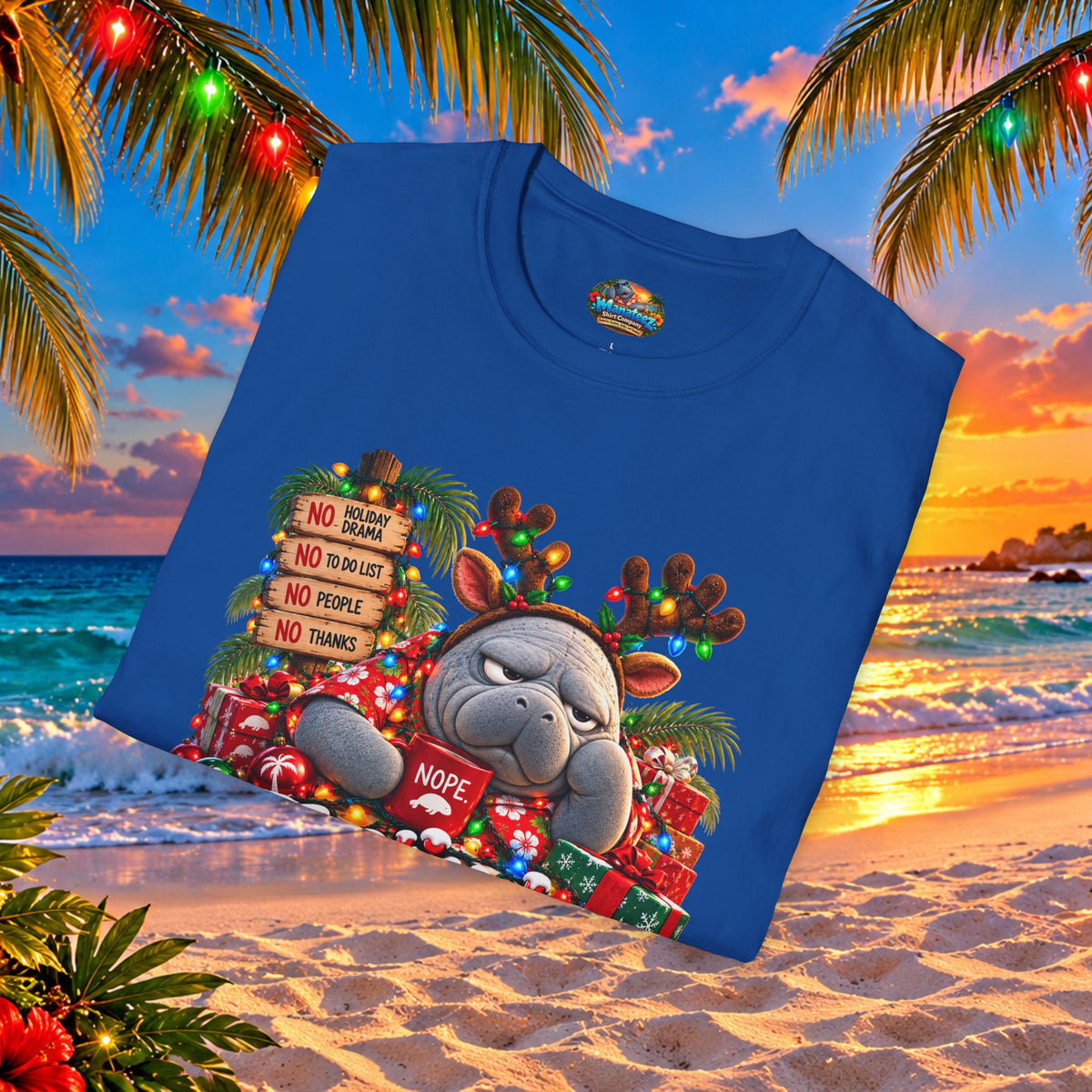 Festively Unavailable Christmas Manatee T-Shirt