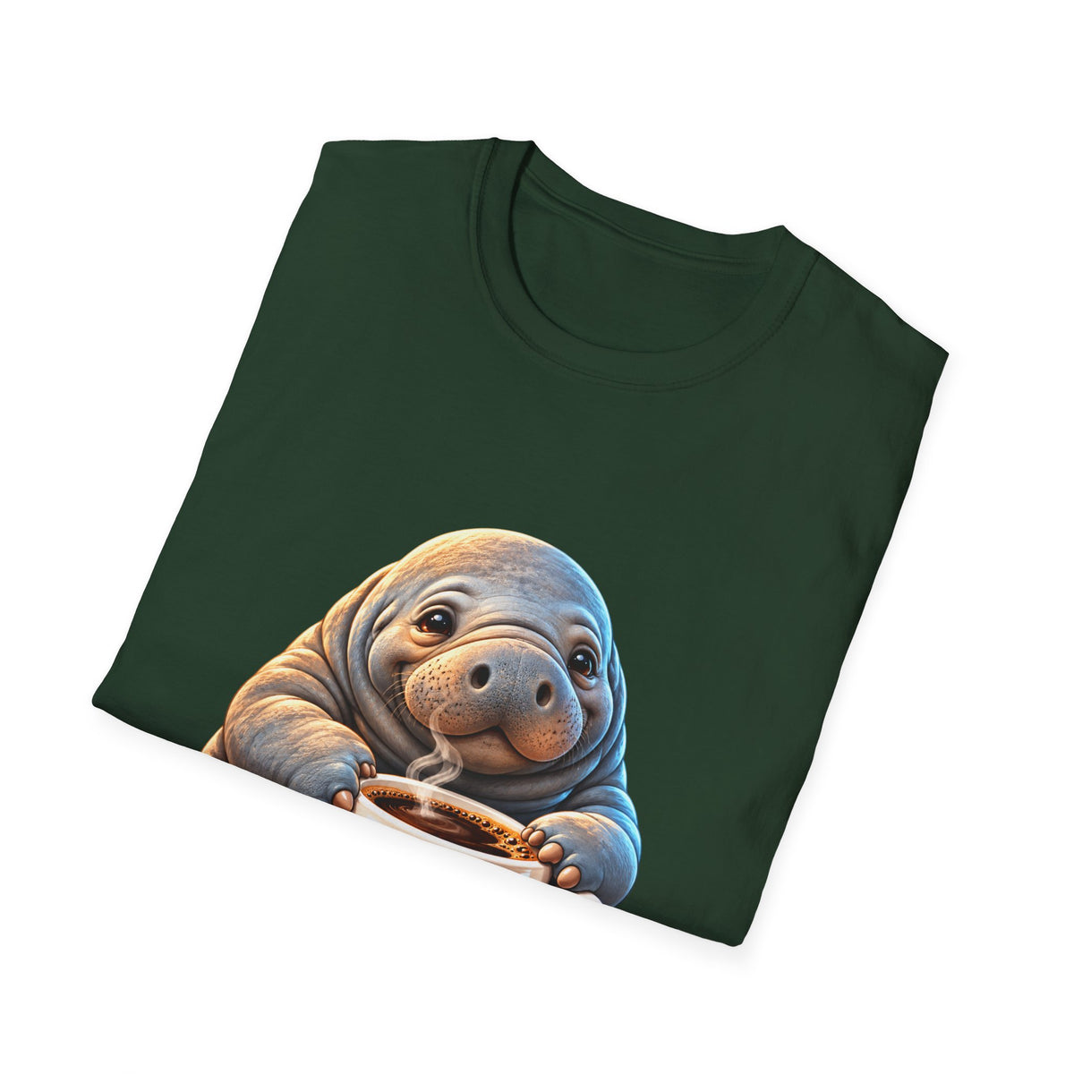 Manatee Drinking Coffee T-Shirt