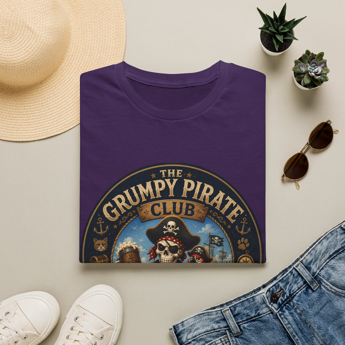 The Grumpy Pirate Skeleton Club T-Shirt
