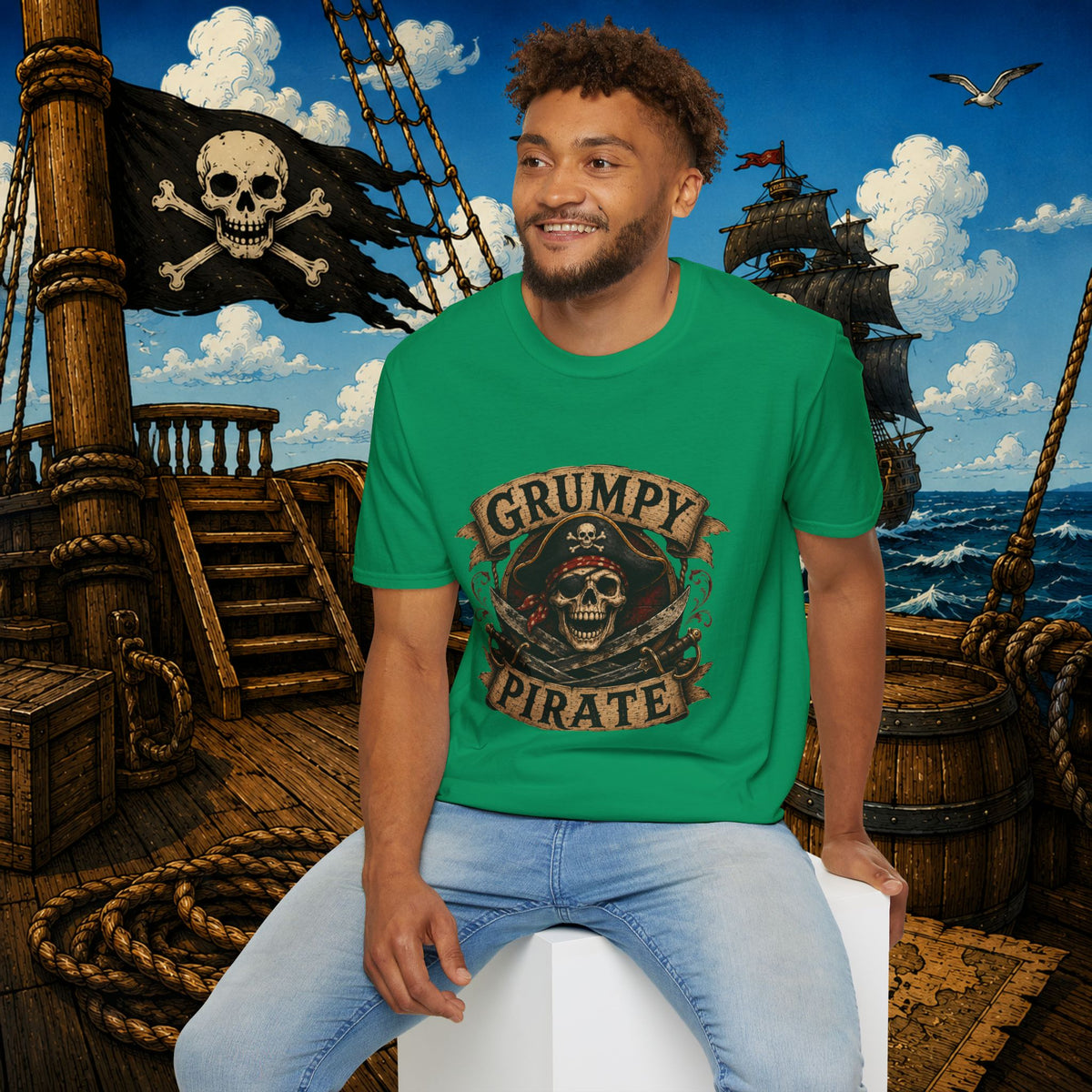 Grumpy Pirate Skull T-Shirt