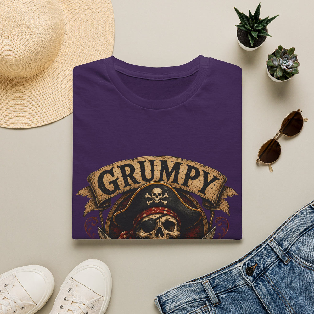 Grumpy Pirate Skull T-Shirt