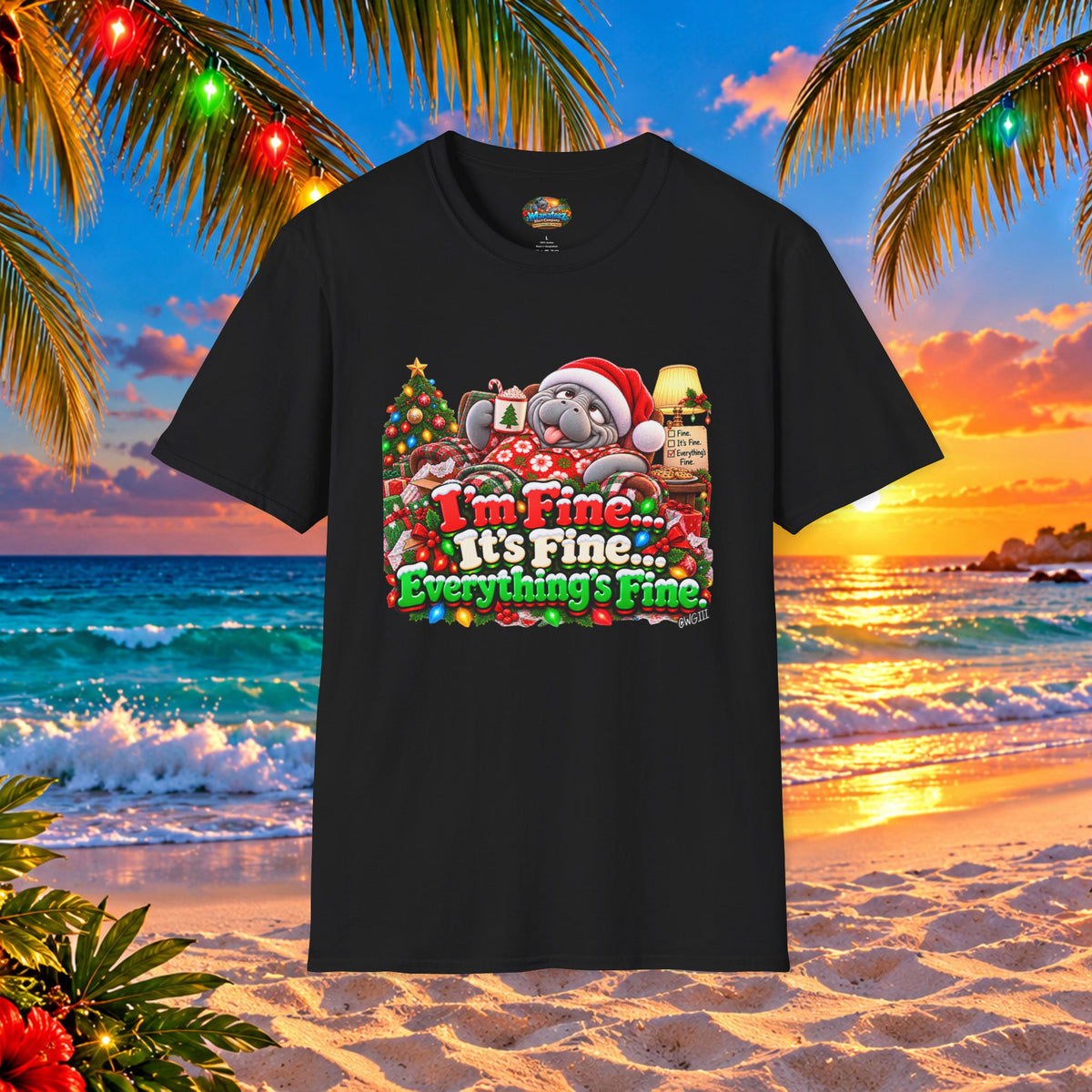 I’m Fine It’s Fine Everything’s Fine Christmas T-Shirt