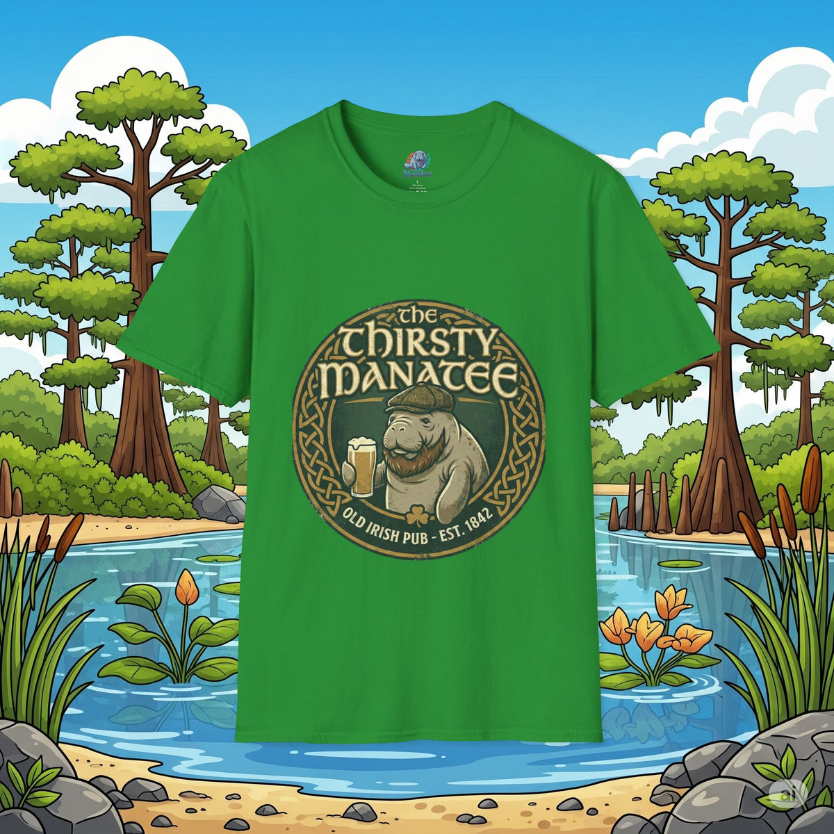 Thirsty Manatee Pub Emblem T-Shirt