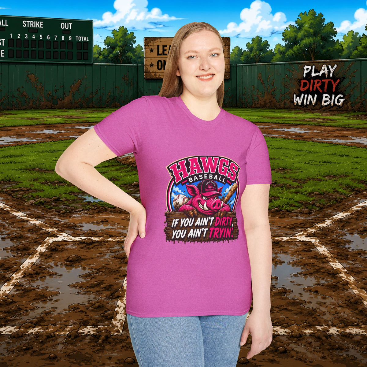 Hawgs Baseball “If You Ain’t Dirty, You Ain’t Tryin’” T-Shirt