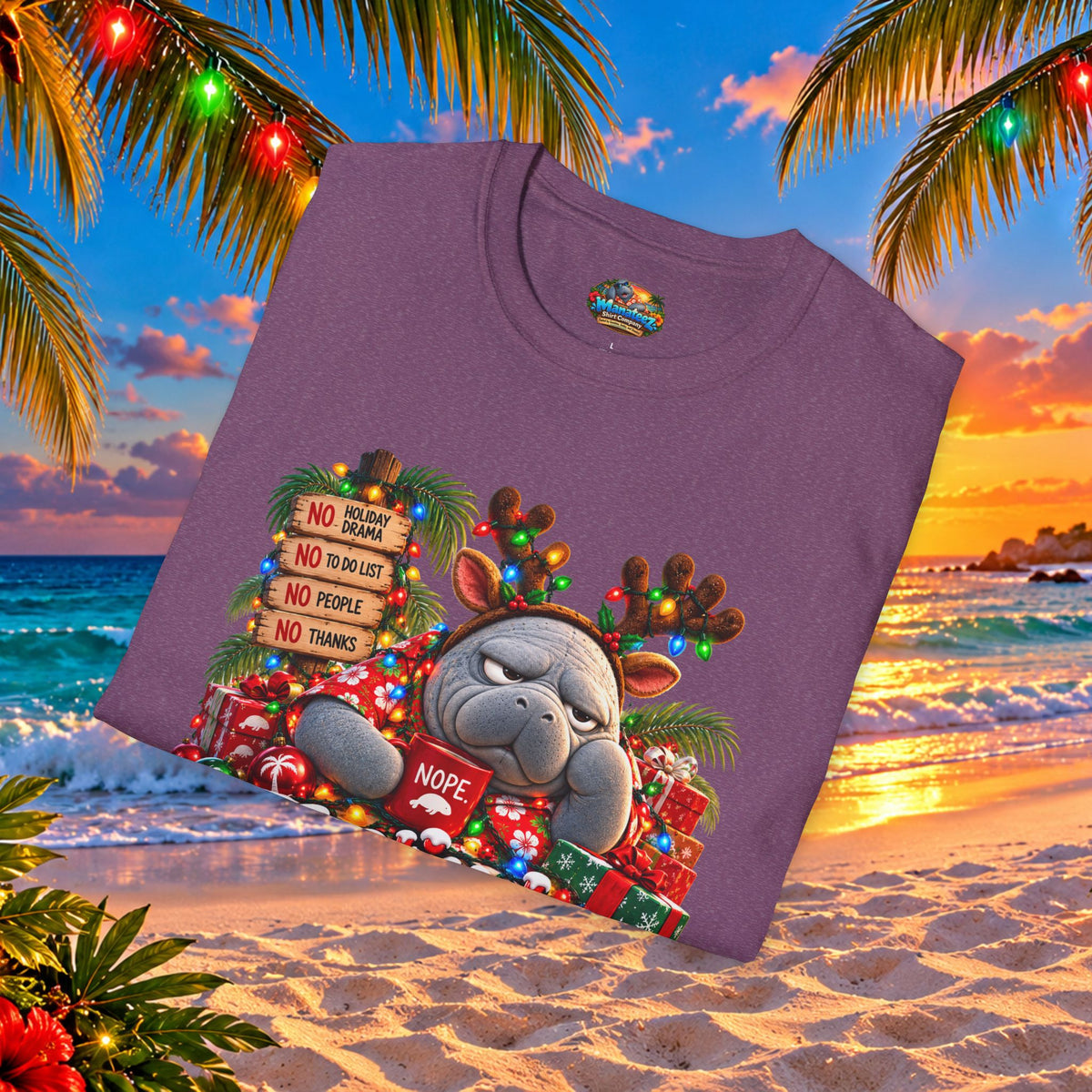 Festively Unavailable Christmas Manatee T-Shirt