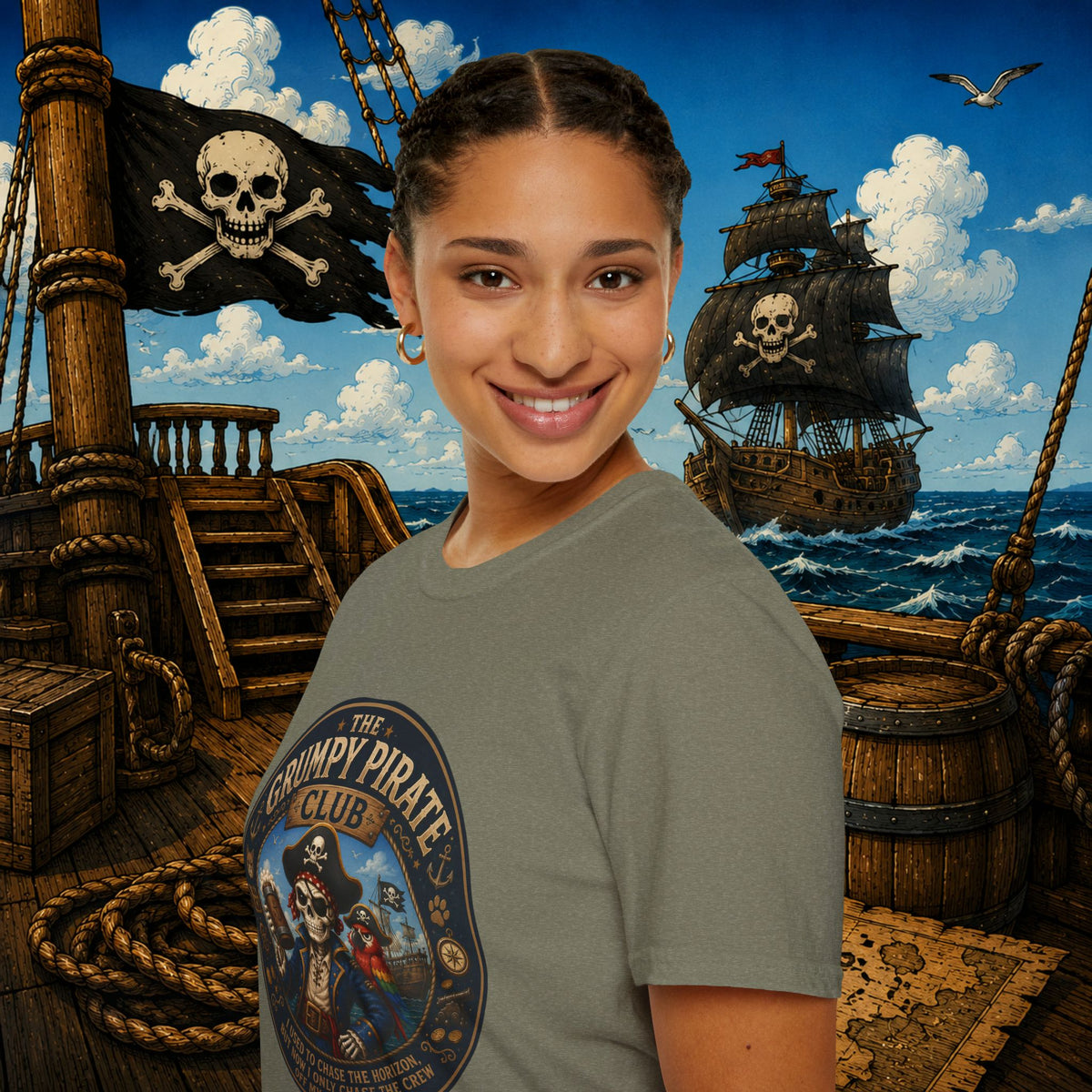 The Grumpy Pirate Skeleton Club T-Shirt