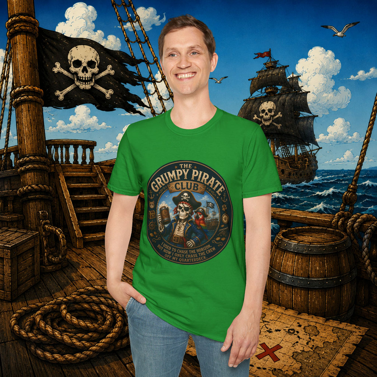 The Grumpy Pirate Skeleton Club T-Shirt