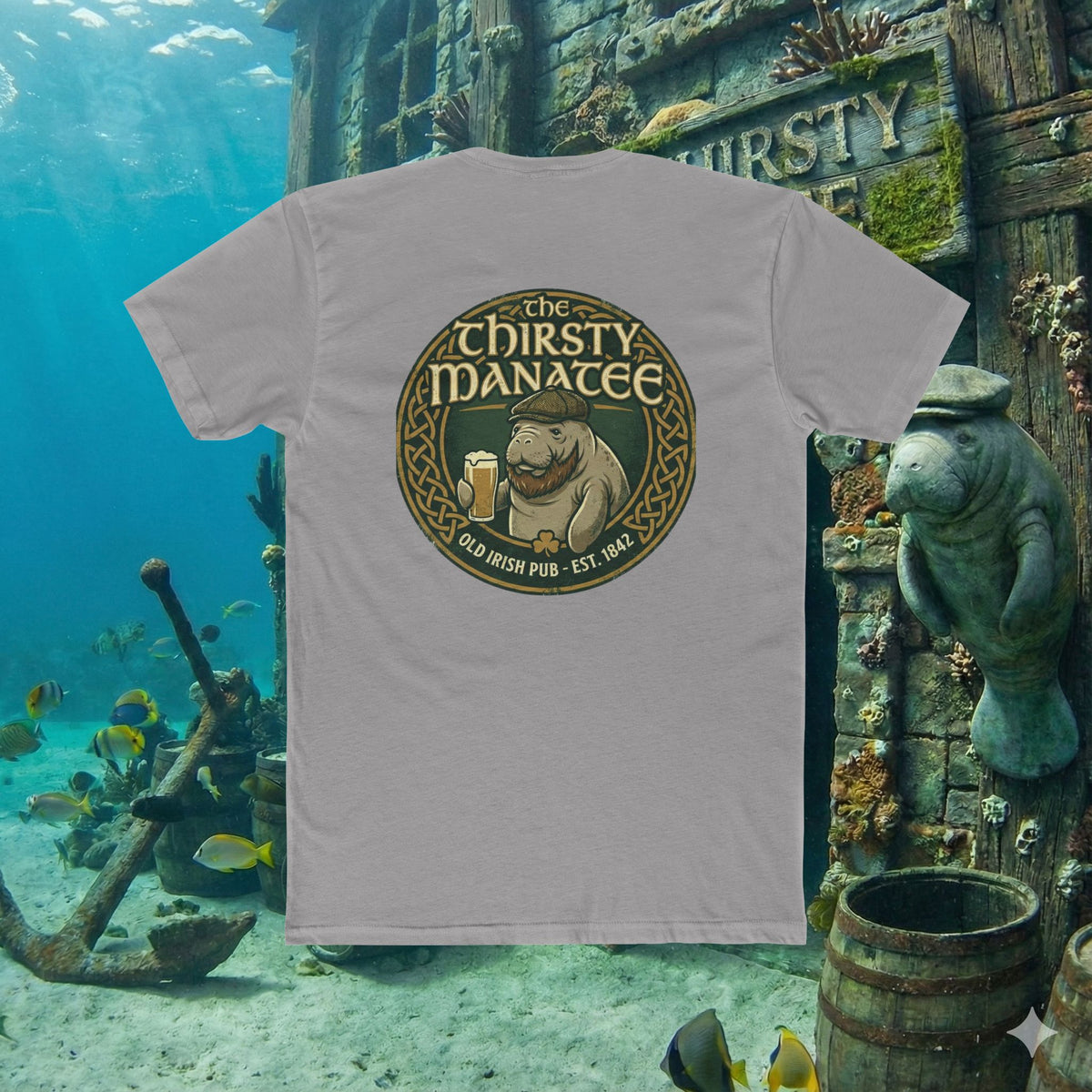 Thirsty Manatee T-Shirt — Vintage Pub Logo Tee