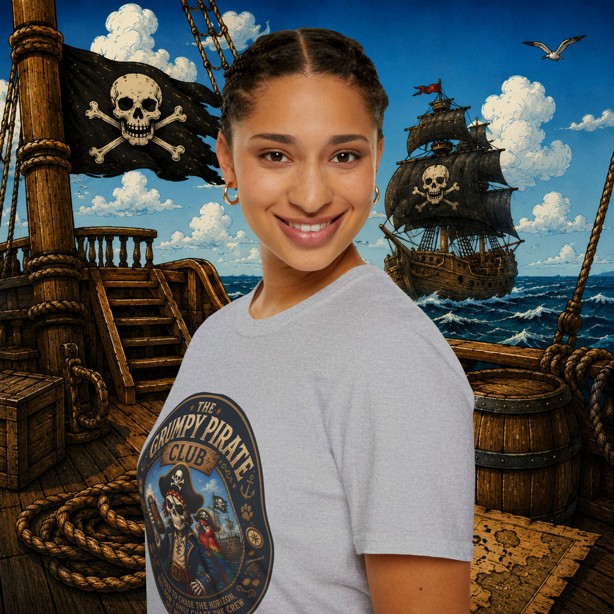 The Grumpy Pirate Skeleton Club T-Shirt