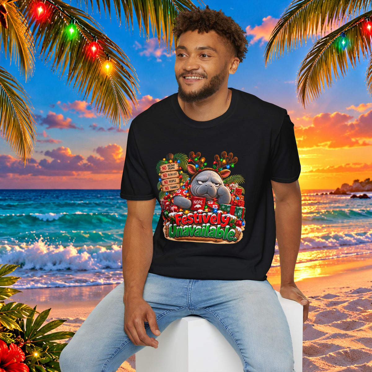 Festively Unavailable Christmas Manatee T-Shirt