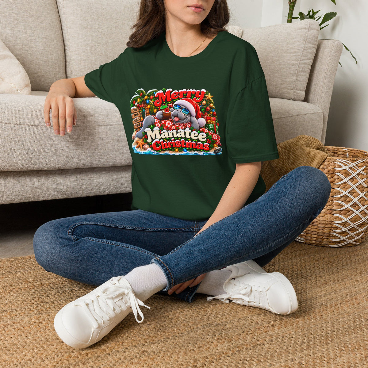 Merry Manatee Christmas T-Shirt