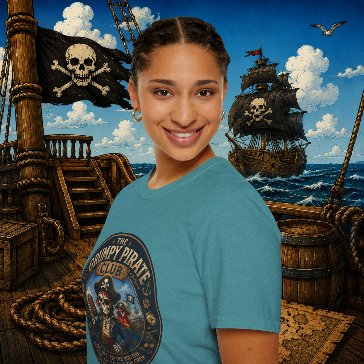 The Grumpy Pirate Skeleton Club T-Shirt