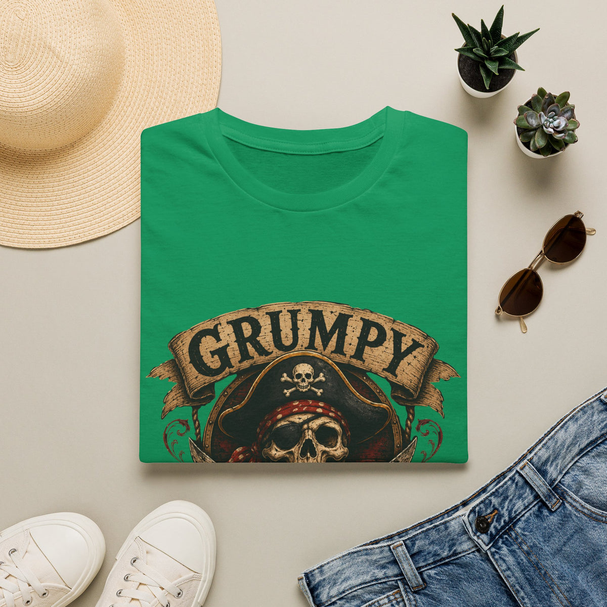 Grumpy Pirate Skull T-Shirt