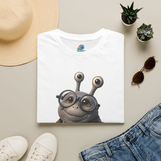 Cute Nerdy Snail Shirt | Steampunk Professor Snail Graphic Tee | Funny Bookworm Animal T-Shirt