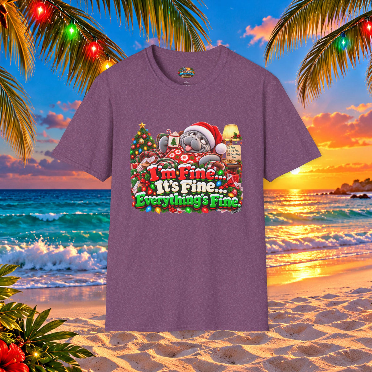 I’m Fine It’s Fine Everything’s Fine Christmas T-Shirt