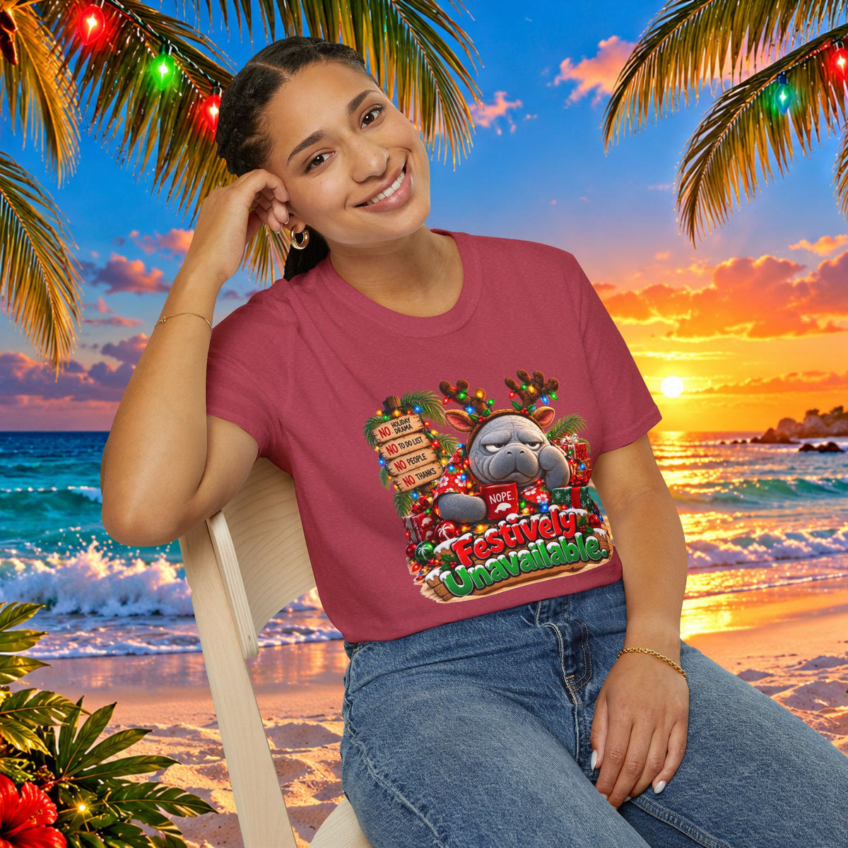 Festively Unavailable Christmas Manatee T-Shirt
