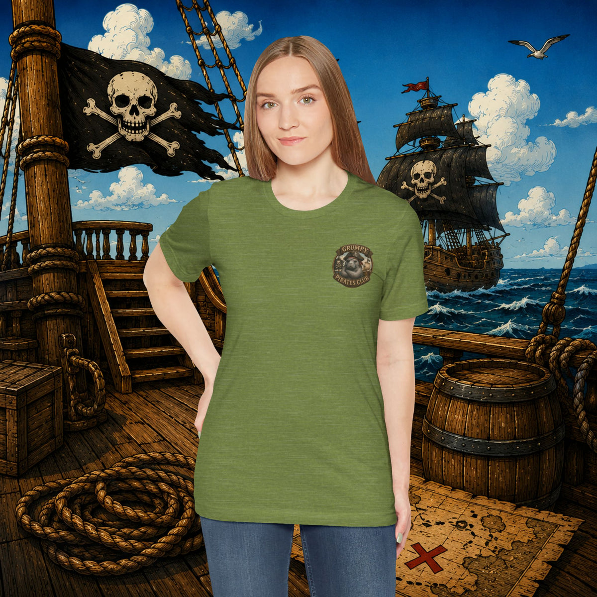 Grumpier Than a Manatee Without Snacks | Funny Pirate Manatee T-Shirt