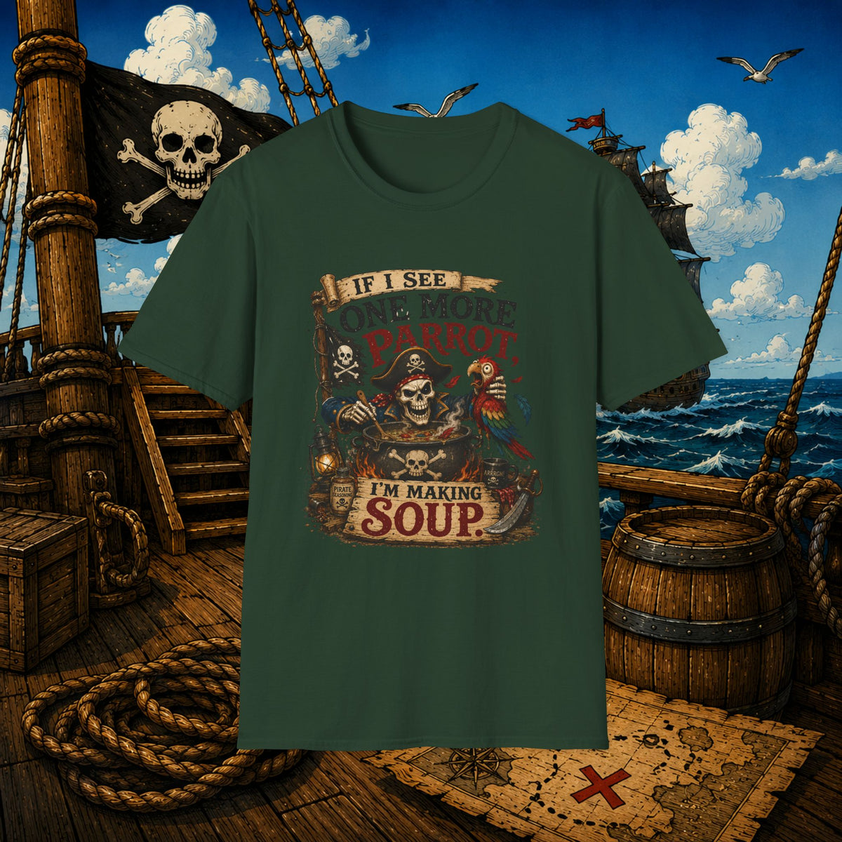 If I See One More Parrot I’m Making Soup Pirate T-Shirt