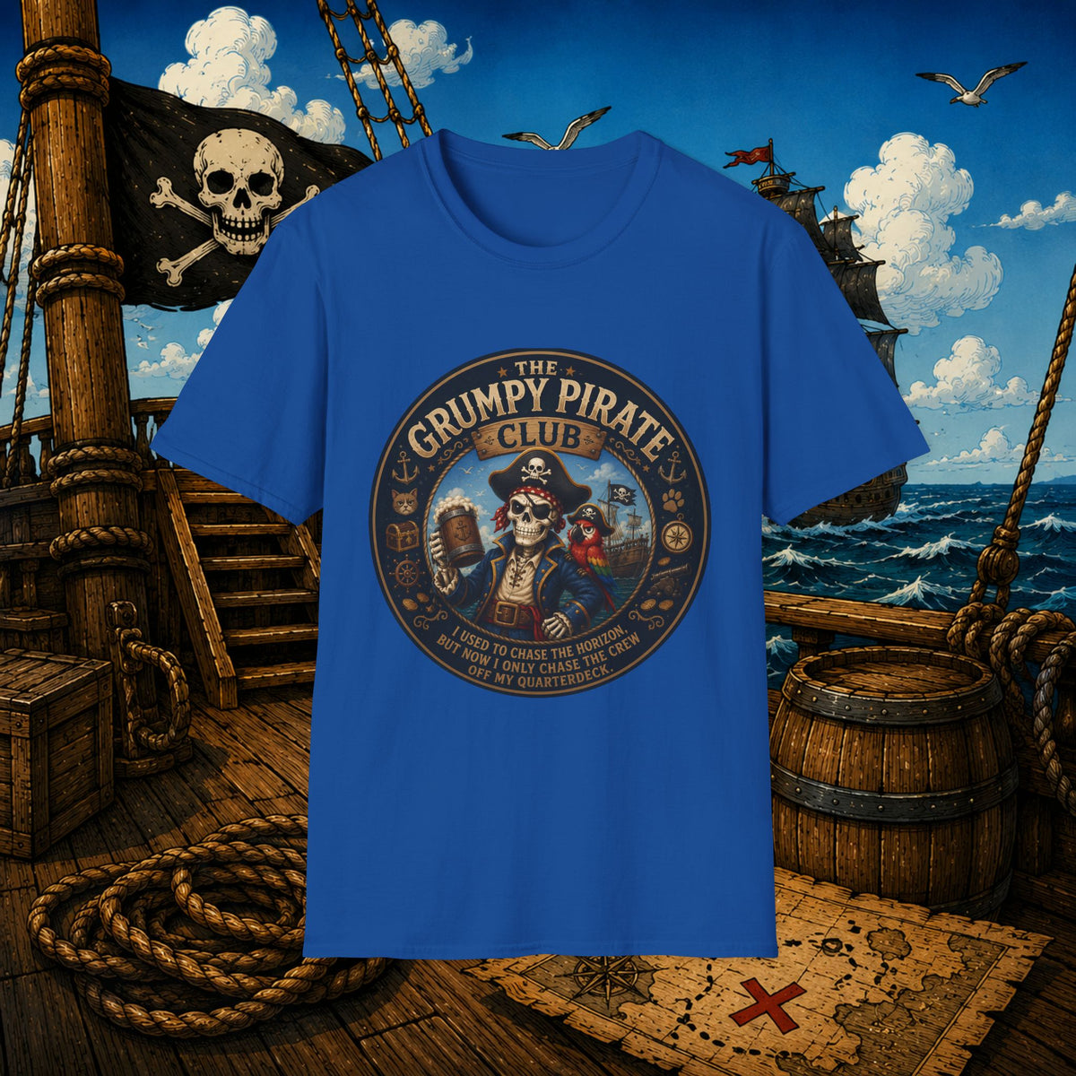 The Grumpy Pirate Skeleton Club T-Shirt