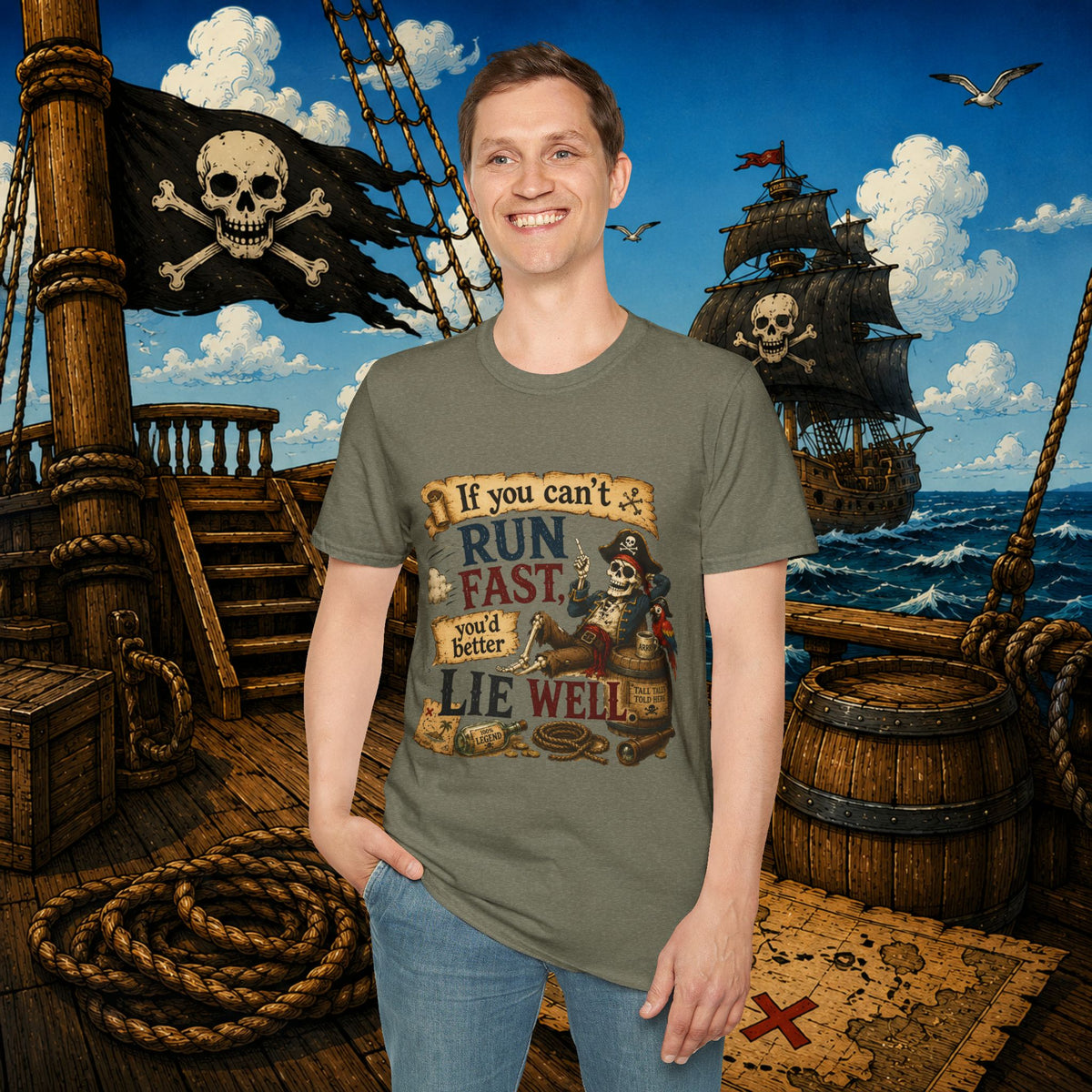 Run Fast, Lie Well Pirate T-Shirt