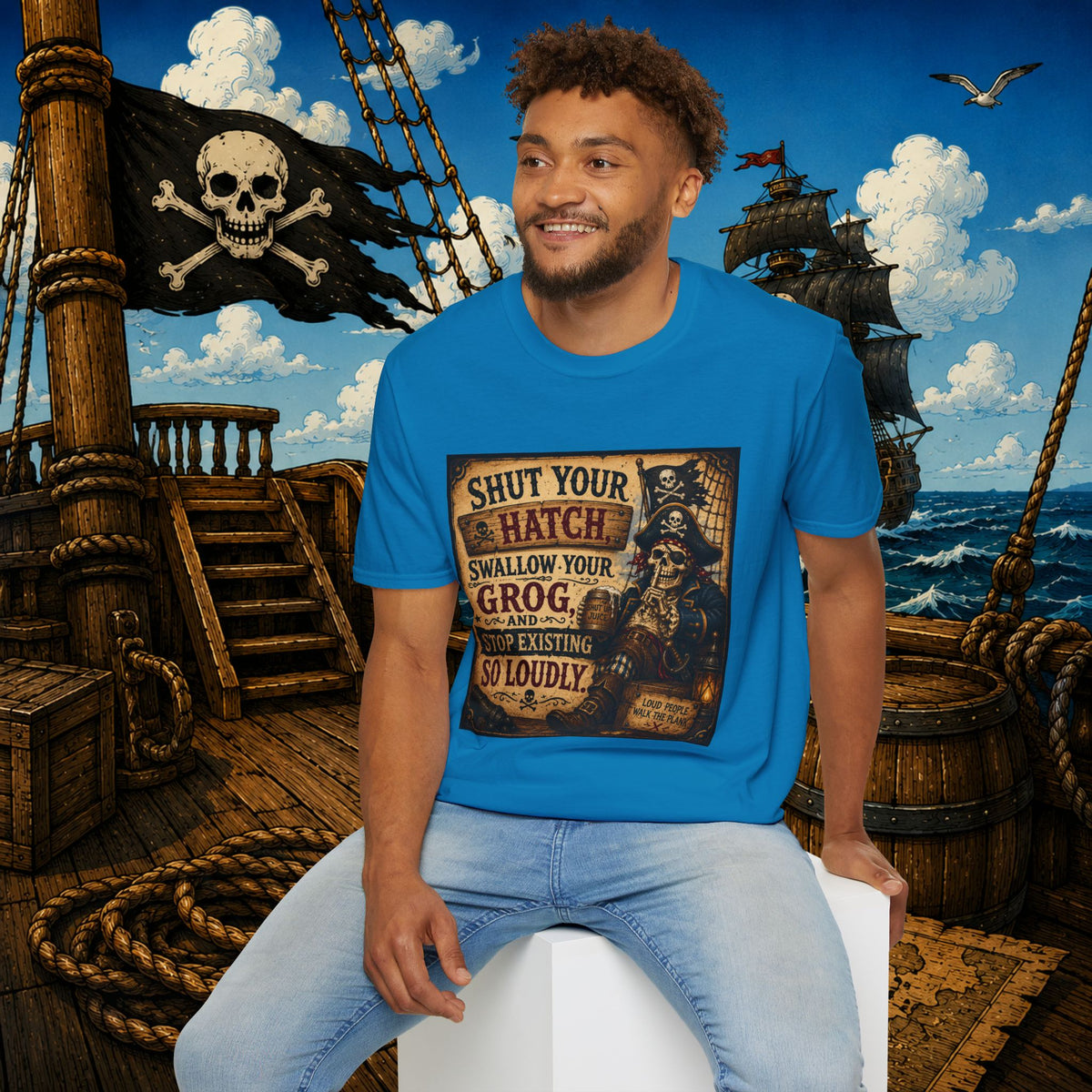 Shut Your Hatch Swallow Your Grog Pirate T-Shirt