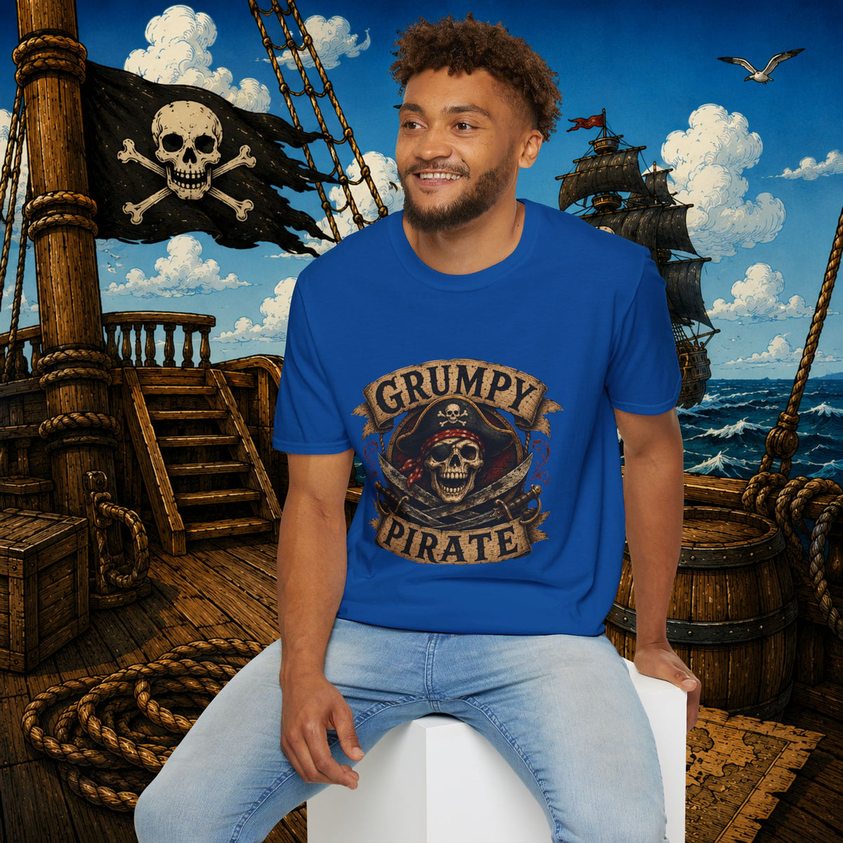 Grumpy Pirate Skull T-Shirt