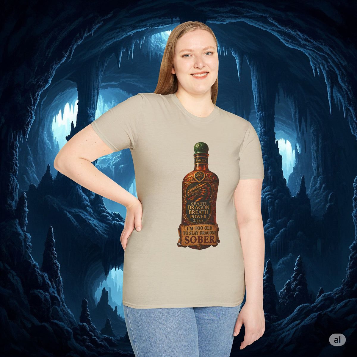 I'm Too Old to Slay Dragons Sober Shirt – Funny Dragon Breath Potion Fantasy T-Shirt