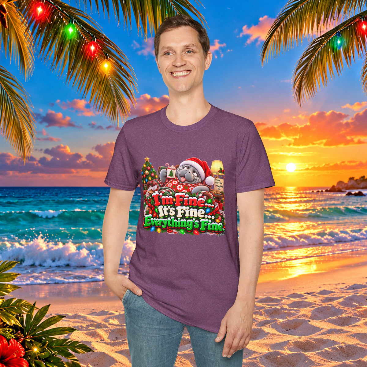 I’m Fine It’s Fine Everything’s Fine Christmas T-Shirt